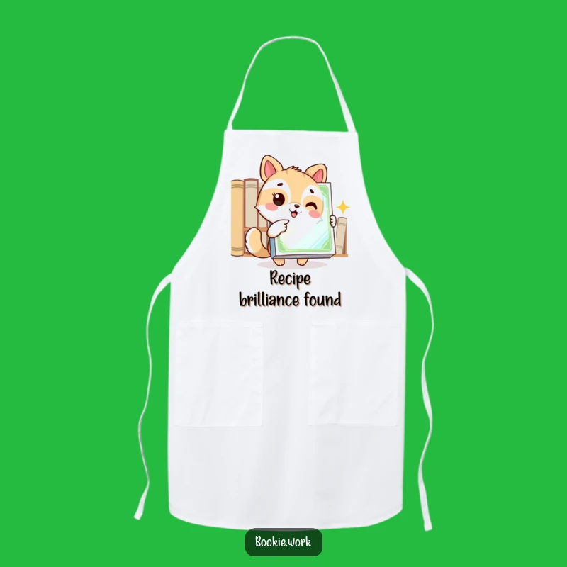 Funny Bookish Apron: Animal's Excited Point to Gleaming Cover