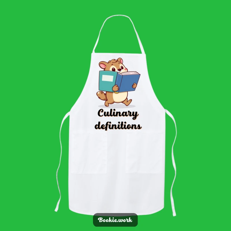Funny Scholar Apron: Determined Animal's Dictionary Adventure