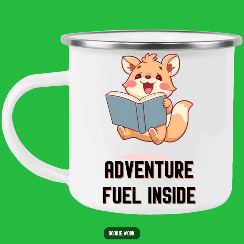 Funny Adventure Mug - Jump into the Outdoors with Your Book!