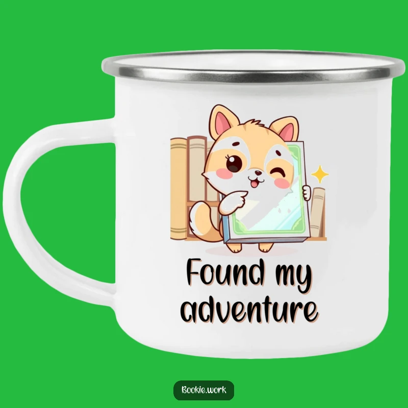 Funny Explorer Mug: Animal's Excitement for Gleaming Book Cover