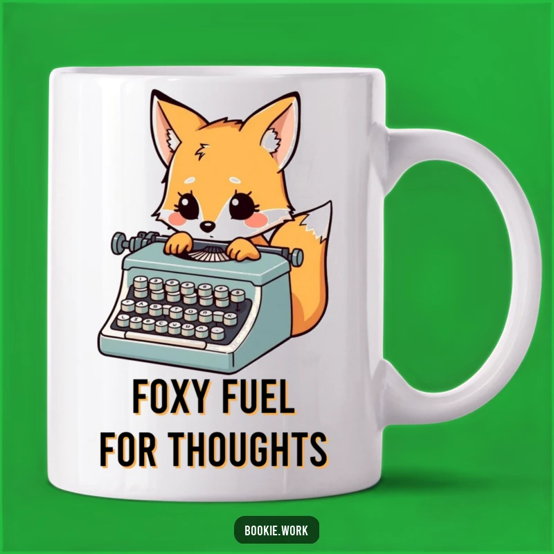 Funny Fox Typewriter Mug: Inspired Writer's Gift, Hilarious Character Cup