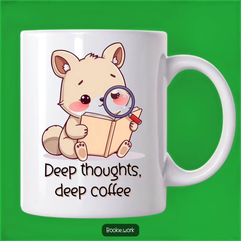 Funny Intellectual Animal Mug - Deep Thoughts, Big Books!
