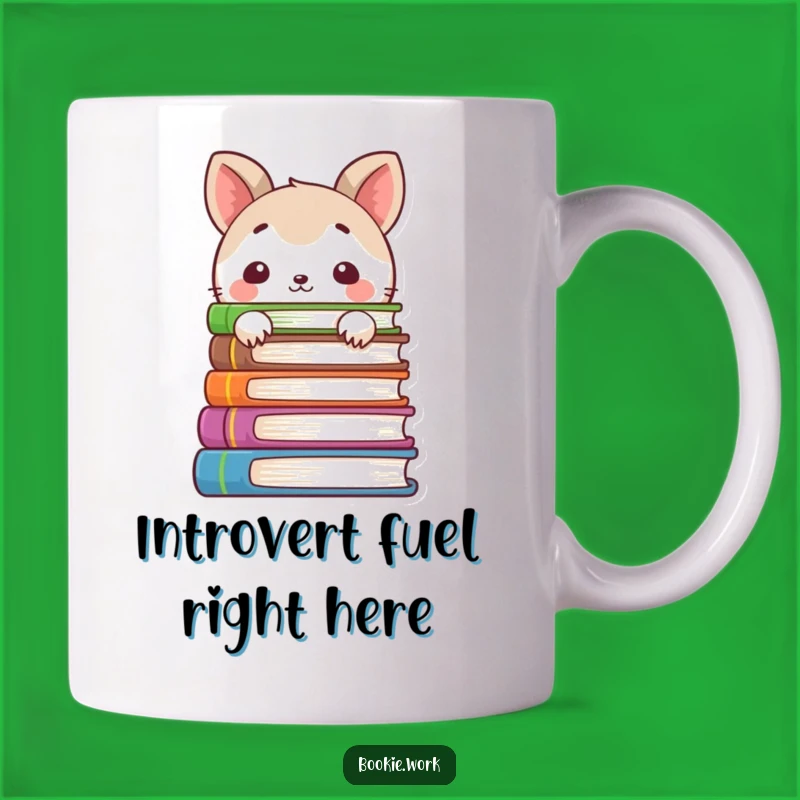 Funny Shy Reader Mug - Peek into a World of Books!