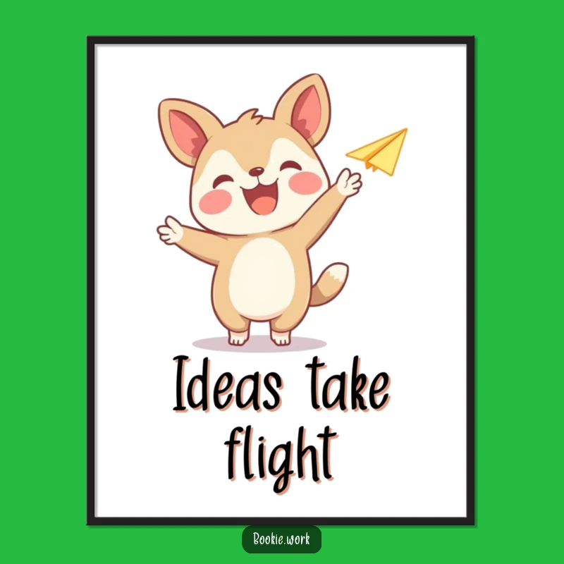 Funny Flight Art Print: Whimsical Animal Publisher's Joyful Decor