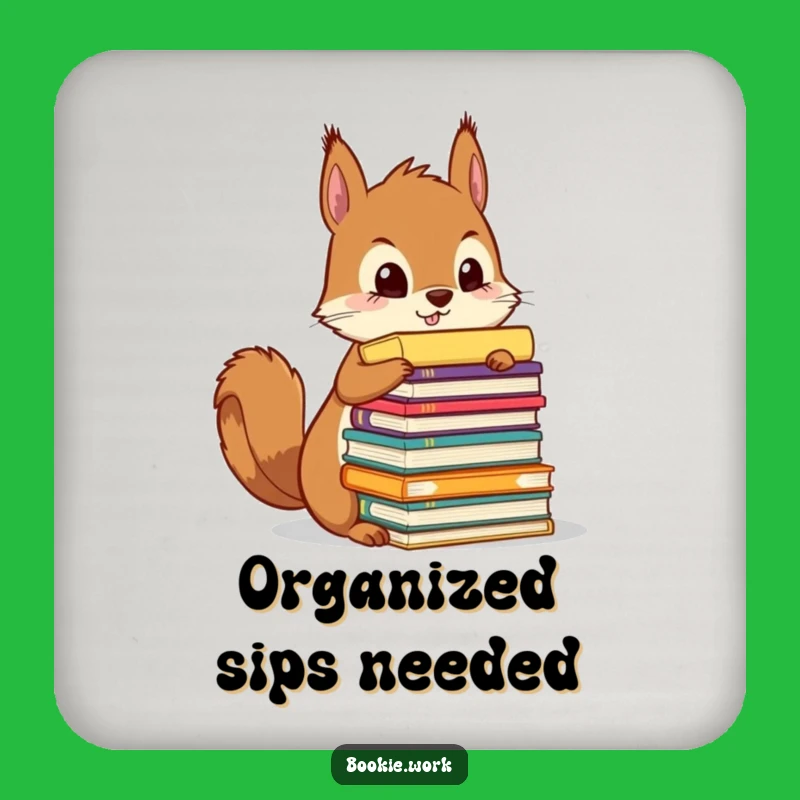 Funny Squirrel Manuscript Coaster: Organizer's Accessory, Cute Gift