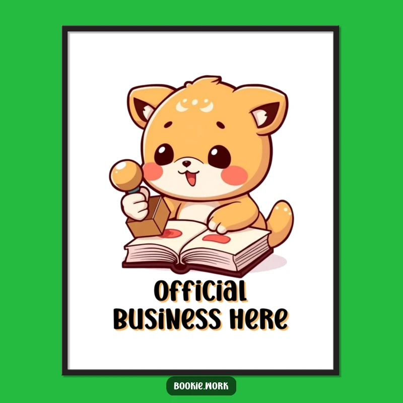 Funny Stamp of Approval Poster: Whimsical Animal Art, Perfect Funny Gift!