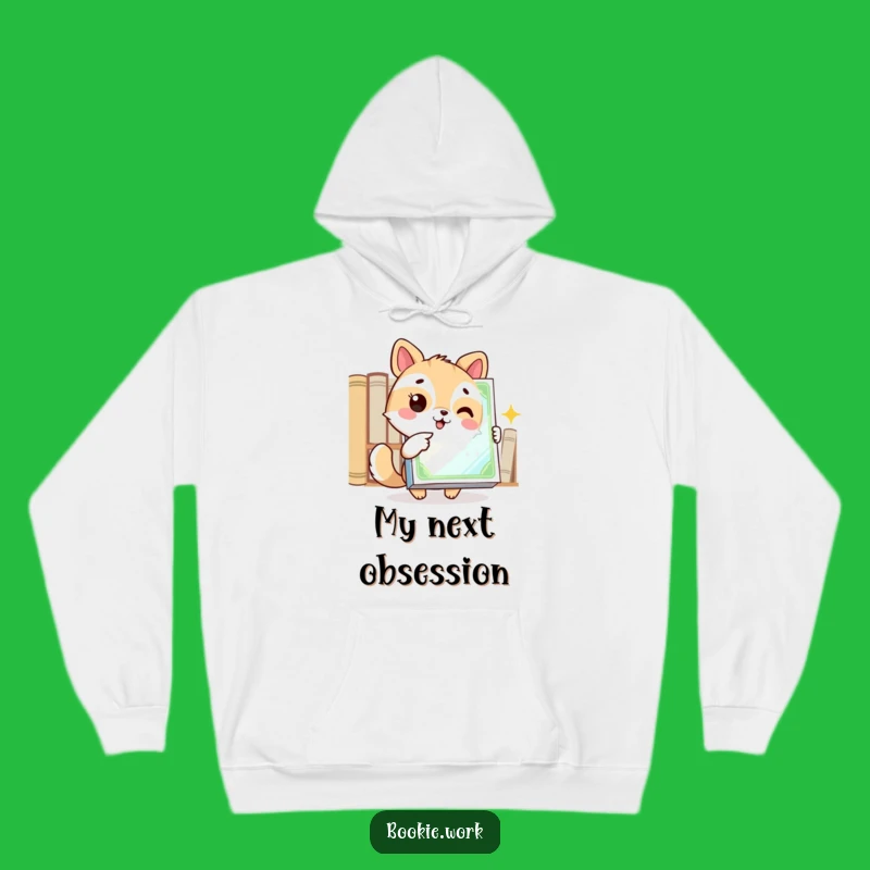 Cozy Funny Reader Hoodie: Animal's Excitement for Gleaming Book Cover