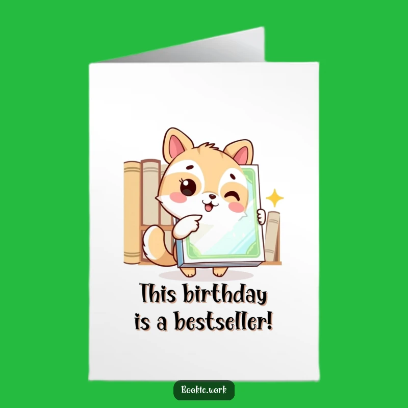 Free Printable Birthday Card: Excited Animal, Gleaming Book, Funny Downloadable Gift
