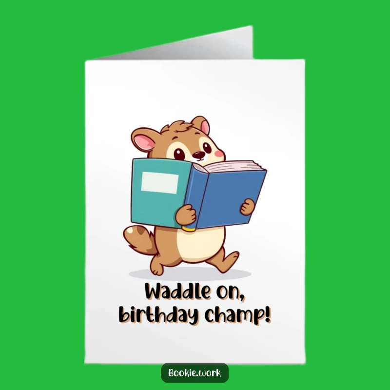 Free Printable Birthday Card: Wobbly Dictionary Animal, Funny Downloadable Gift