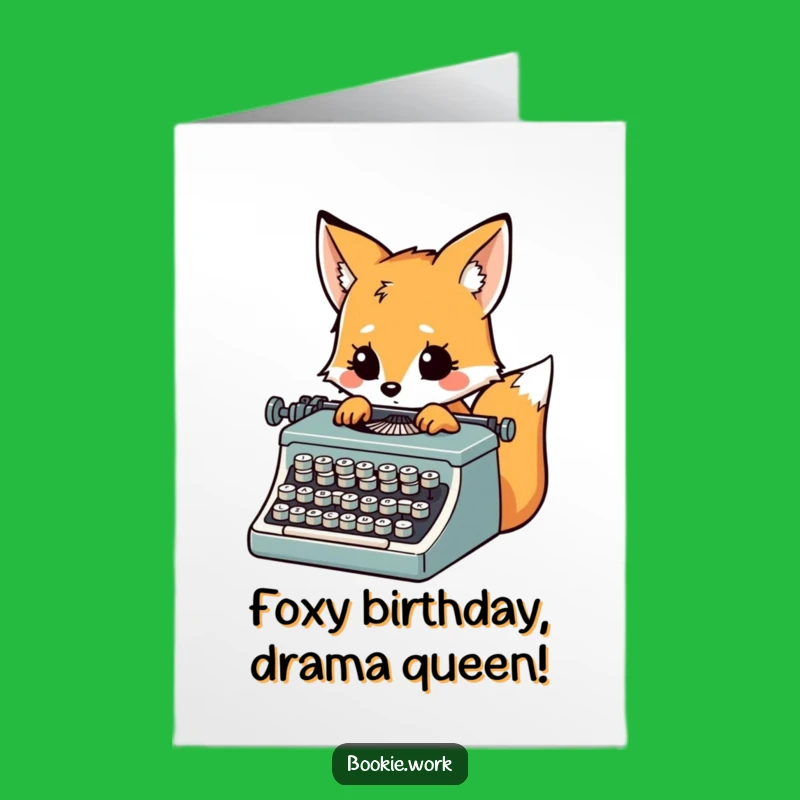 Free Printable Fox Writer Birthday Card: Funny Downloadable for Creative Souls