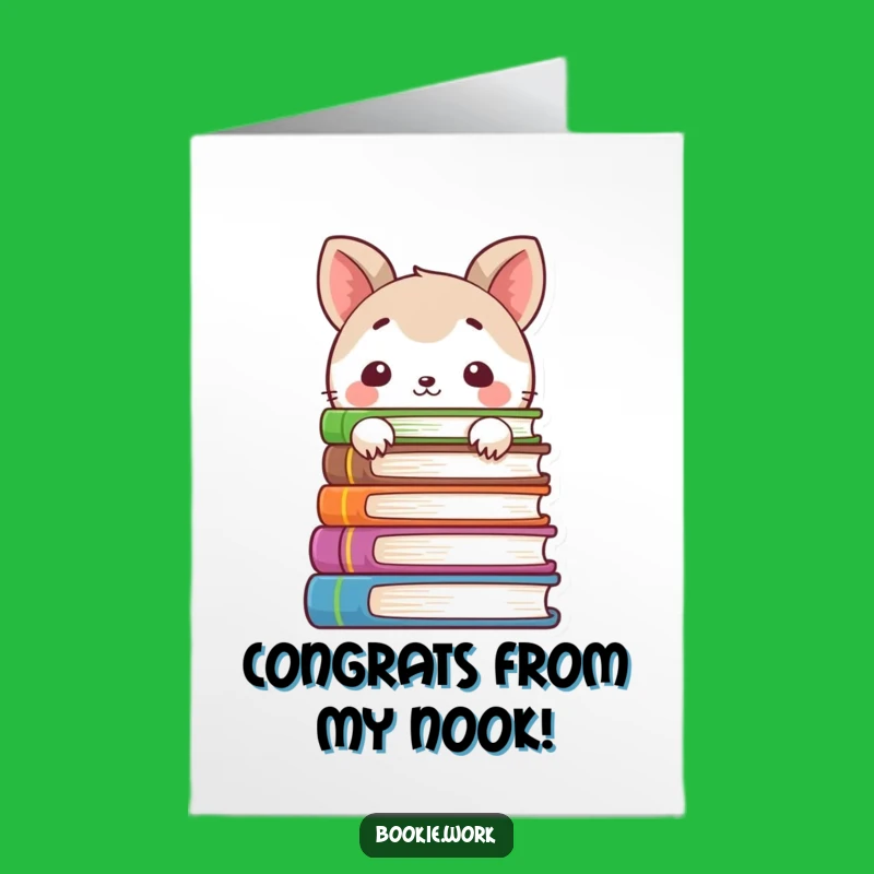 Free Printable Congrats Card: Shy Animal Celebrates Success - Funny Downloadable Gift