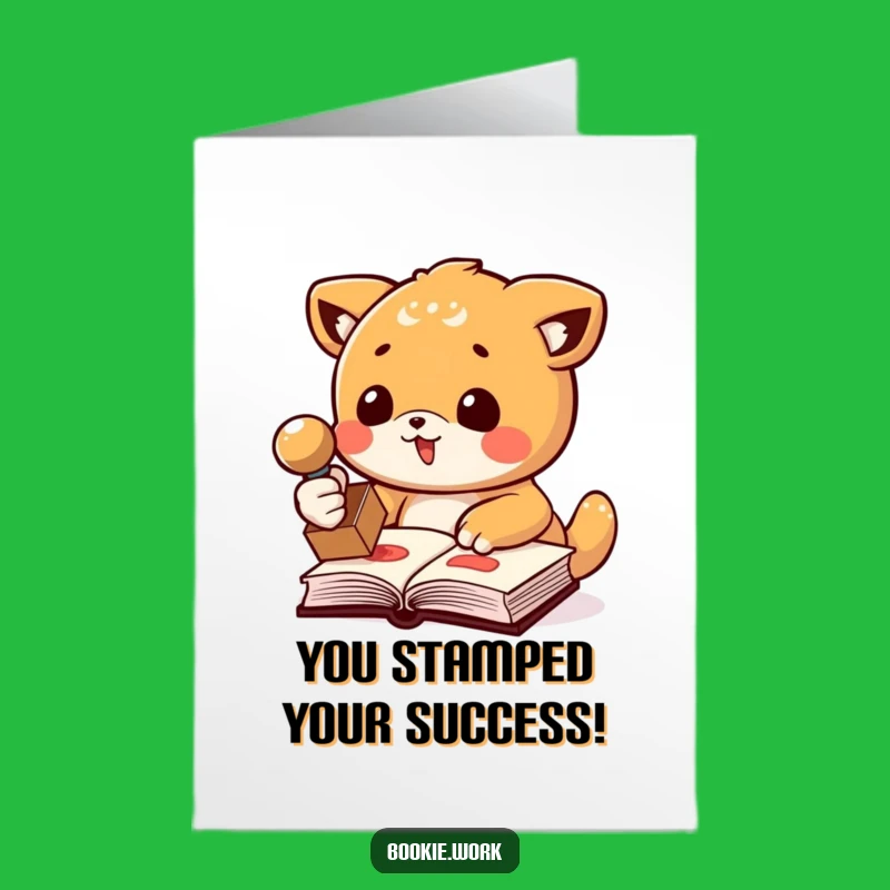 Free Printable Congrats Card: Stamping Animal Publisher, Humorous DIY Downloadable Gift