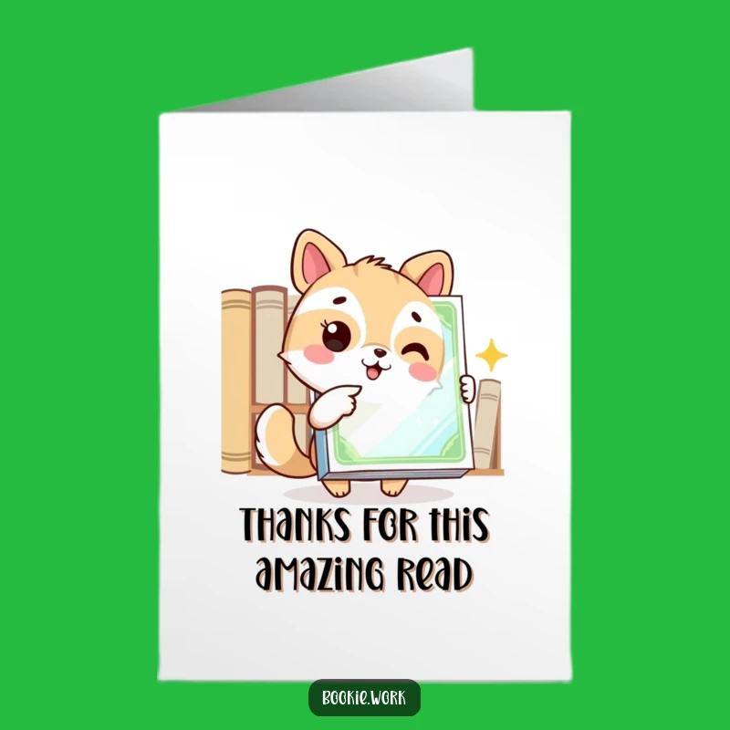 Free Printable Thank You Card: Animal Pointing, Gleaming Book, Funny Downloadable Gift