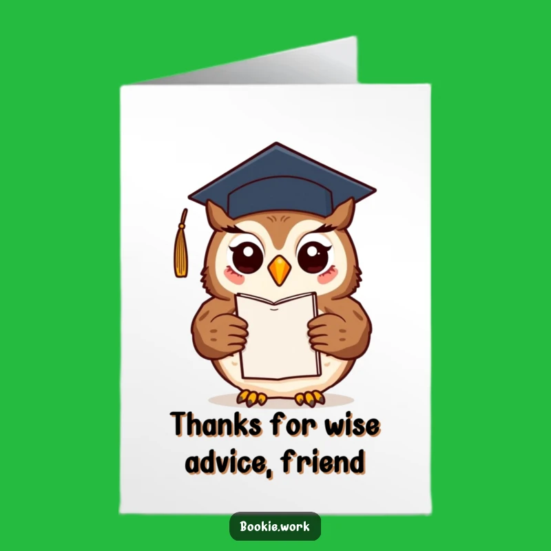 Free Printable Owl Author Thank You Card: Funny Downloadable Gratitude Gift